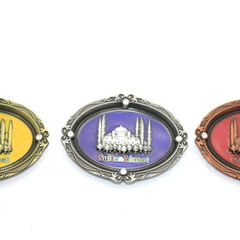 İstanbul Temalı Metal Magnet Sultanahmet Kabartmalı