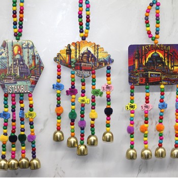 İstanbul Temalı Renkli Boncuklu Asmalı Rüzgar Çanı