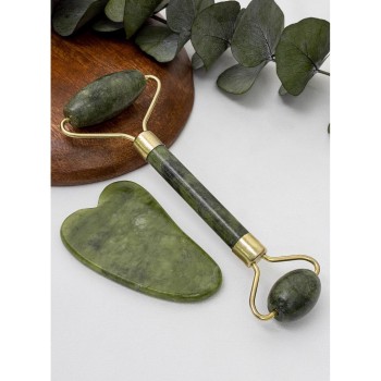 Jade Roller Gua Sha Taşı Seti