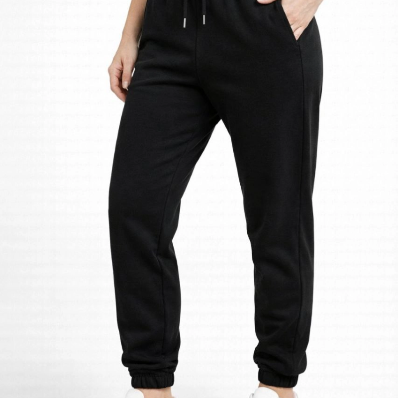 Kadın Jogger Eşofman Altı , Cepli, Paça Lastilkl ,Spor Pantolon - Siyah