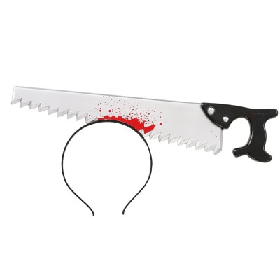 Kafaya Saplanmış Halloween Kanlı Testere Şaka Tacı 