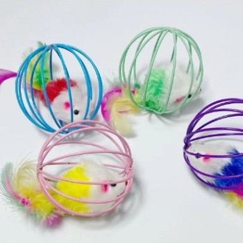 KAFESLI FARELI KEDI KÖPEK OYUN TOPU