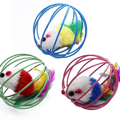 KAFESLI FARELI KEDI KÖPEK OYUN TOPU