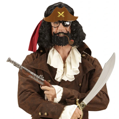 Kahve Şapkalı Pipolu Jack Sparrow Gözlüğü