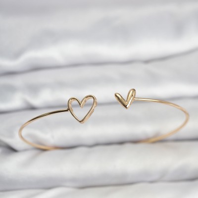 Kalp Model Gold Renk Bileklik