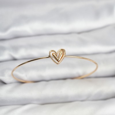 Kalp Model Gold Renk Bileklik