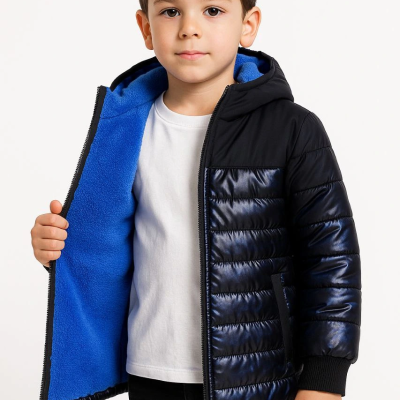 Kamuflaj Desenli Mont İçi Sıcak Tutan Pelüş Astarlı, Kapüşonlu, Fnt - Lacivert