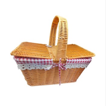 Kapaklı Hasır Piknik Sepeti 