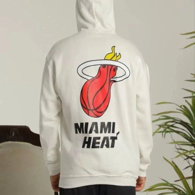 Kapşonlu Baskılı Sweetshirt - Beyaz