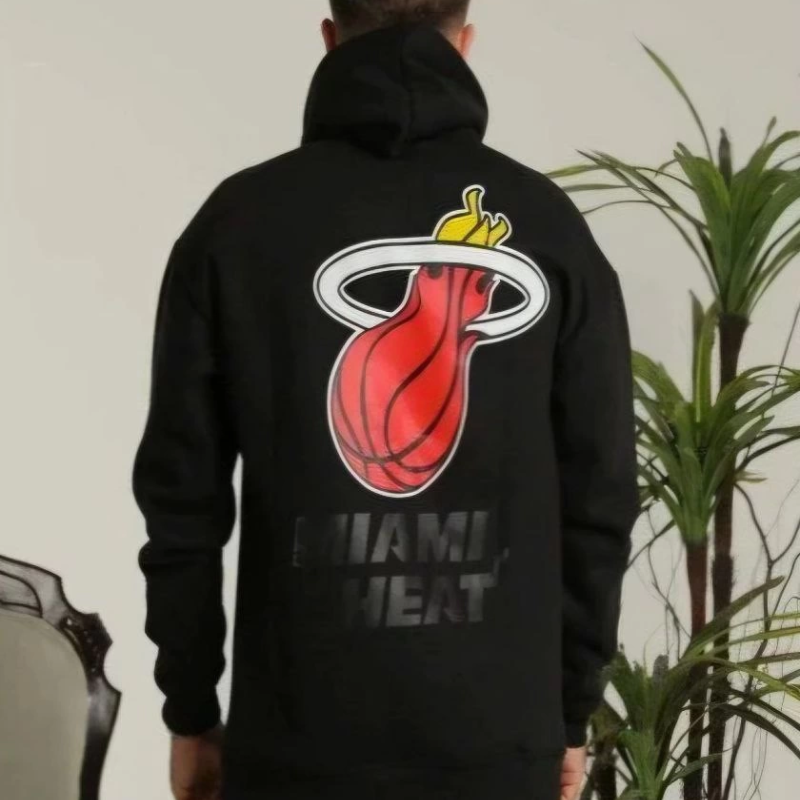 Kapşonlu Baskılı Sweetshirt - Siyah