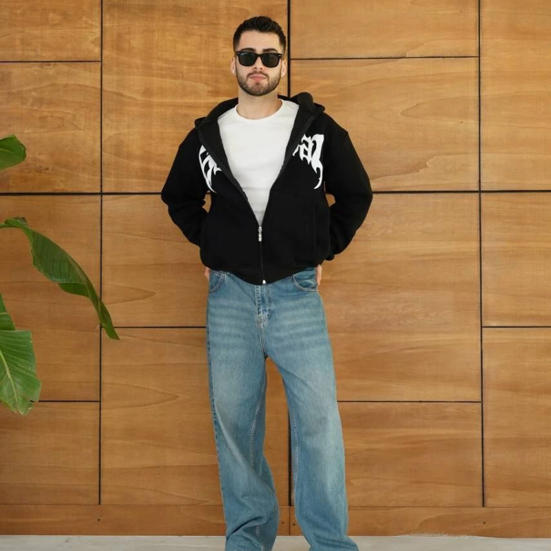 - Kapüşonlu Sweatshirt  Hoodie Siyah