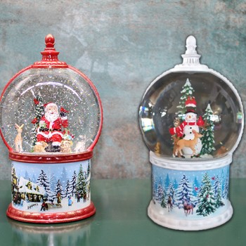 Kardan Adam Ve Noel Babalı Işıklı Müzikli Kar Küresi 