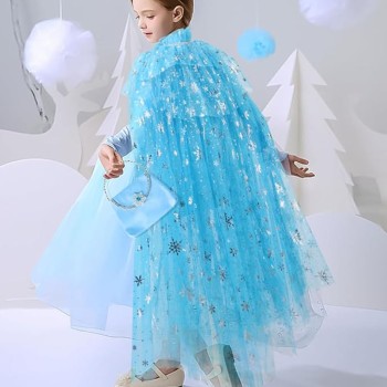 Karlar Ülkesi Elsa Frozen Mavi Pelerin – 80 cm Çocuk Pelerini 