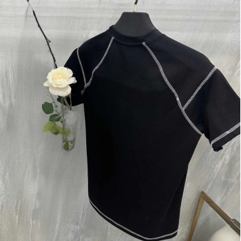 Karoyaka Dikişli Oversize T-Shirt - Siyah -