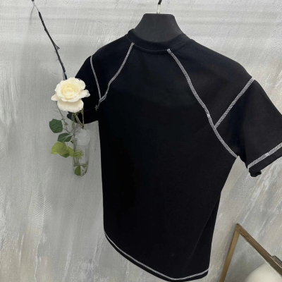 Karoyaka Dikişli Oversize T-Shirt - Siyah -