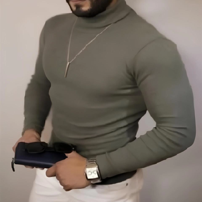 Kaşkorse Boğazlı Full Likralı Fitilli Body Kazak - Haki -