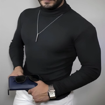 Kaşkorse Boğazlı Full Likralı Fitilli Body Kazak - Siyah