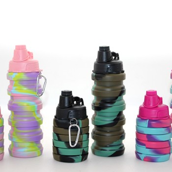 Katlanabilir Portatif Silikon Su Şişesi 500 Ml Model 2 