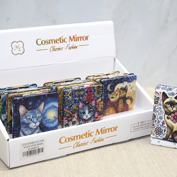 Kedi Taşlı El Aynası Dikdörtgen İnce 