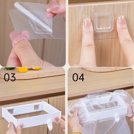 Kendinden Yapışkanlı Katlanabilir Çöp Poşeti Tutucu Aparat