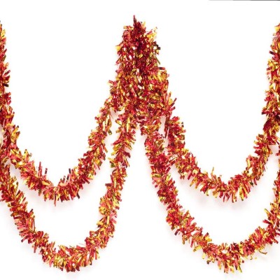 Kırmızı Altın Renk Garland Çİft Renk Sim Süs