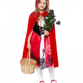 Kırmızı Başlıklı Kız Şapkalı Pelerin 90 cm