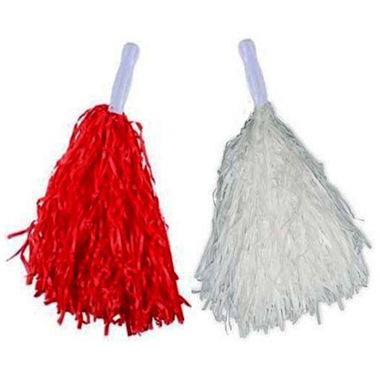 Kırmızı Beyaz Gösteri Ponponu