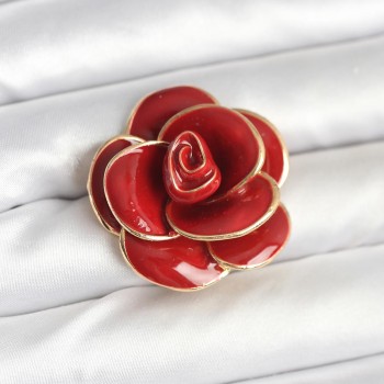 Kırmızı Gül Model Broş