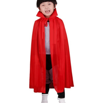 Kırmızı Renk Yakalı Pelerin Çocuk Boy 90 cm