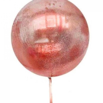 Kırmızı Simli Yuvarlak Şeffaf Balon 24 İnç