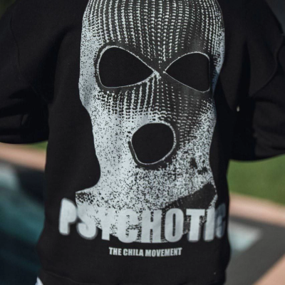 Kışlık Bisiklet Yaka Baskılı SweatShirt - Siyah -