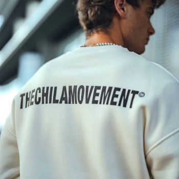 Kışlık Bisiklet Yaka Oversize Baskılı SweatShirt - Beyaz -