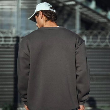 Kışlık Bisiklet Yaka Üç İplik Basic SweatShirt - Antrasit -