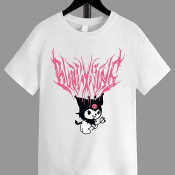 Kız Çocuk Bisiklet Yaka Baskılı T-Shirt - Beyaz