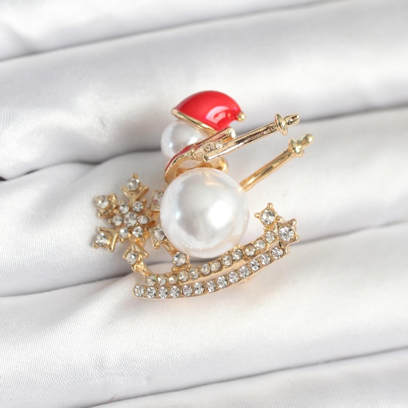 Kızaklı Kardan Adam Model Yılbaşı Temalı Broş