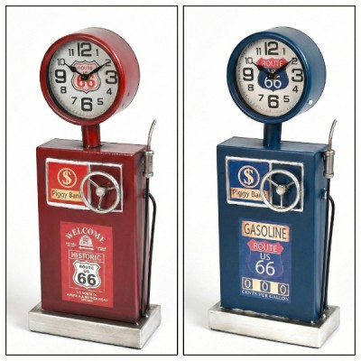 Klasik Benzinlik Tasarımlı Masaüstü Saat