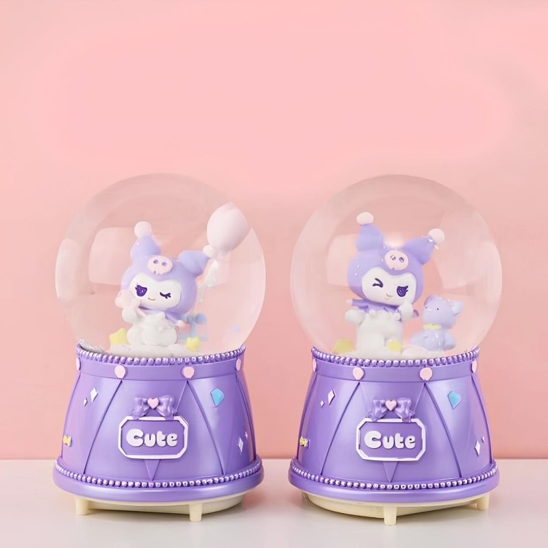Kuromi Işıklı Müzikli Kar Küresi Orta Boy Model 3 