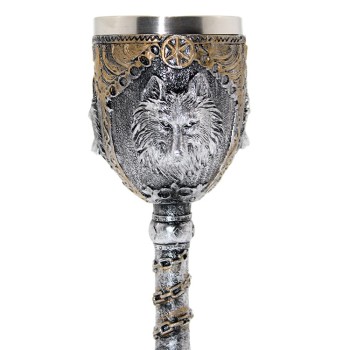 Kurt Büstü Tasarımlı Paslanmaz Çelik Kadeh Bardak 