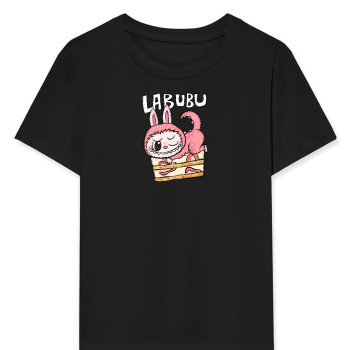 Labubu   Baskılı T-Shirt - Siyah -