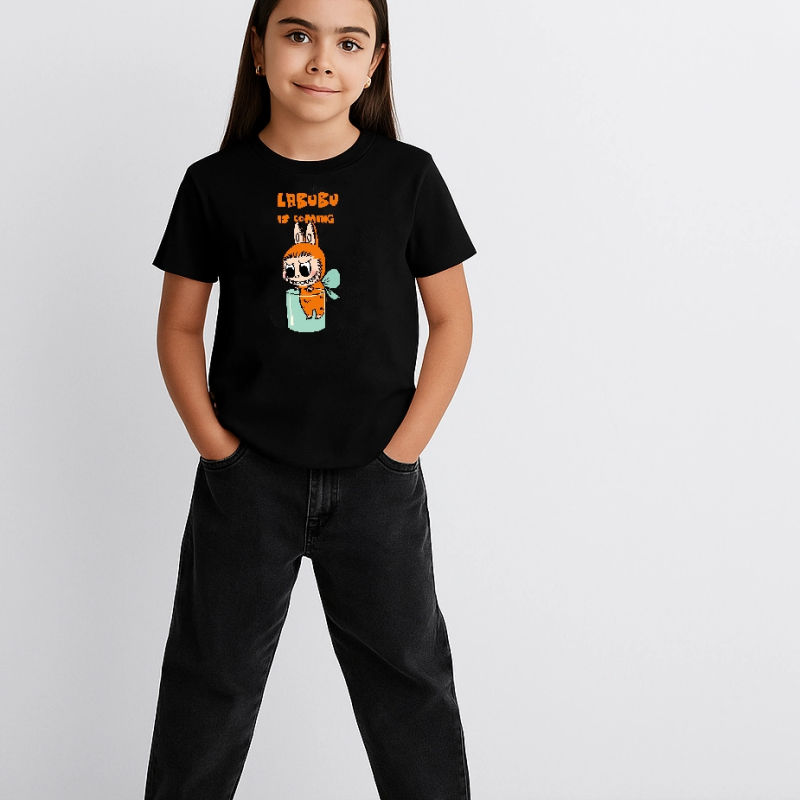 Labubu   Baskılı T-Shirt - Siyah -