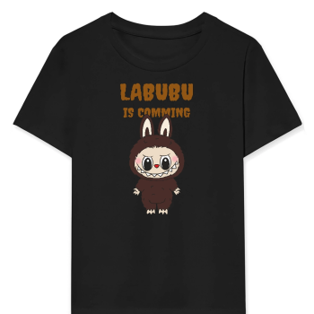 Labubu   Baskılı T-Shirt - Siyah -