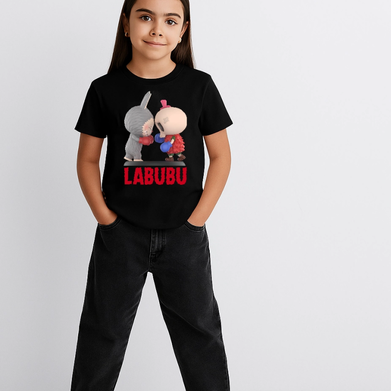 Labubu   Baskılı T-Shirt - Siyah -