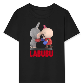 Labubu   Baskılı T-Shirt - Siyah -