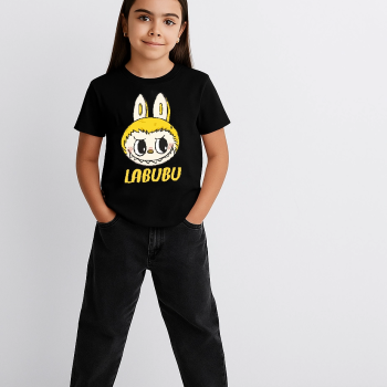 Labubu   Baskılı T-Shirt - Siyah -