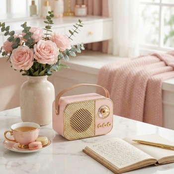 LED Aydınlatmalı Hoparlör Pembe