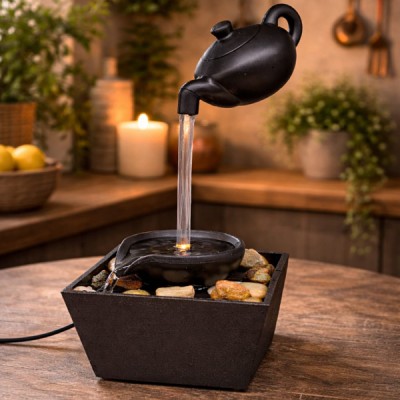 LED Demlik Tasarımlı Şelale Süs Havuzu 