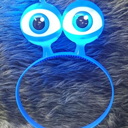 Led Işıklı & Pilli Uzaylı Göz Parti Tacı Mavi Renk 