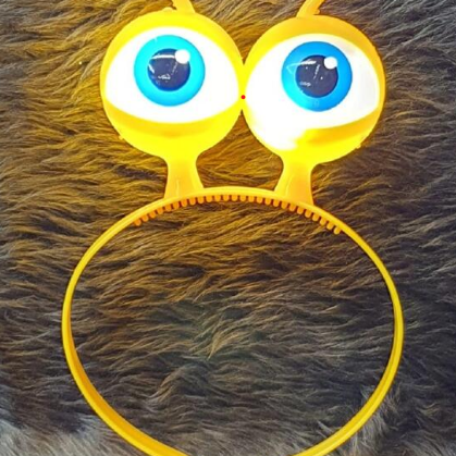 Led Işıklı & Pilli Uzaylı Göz Parti Tacı Sarı Renk 