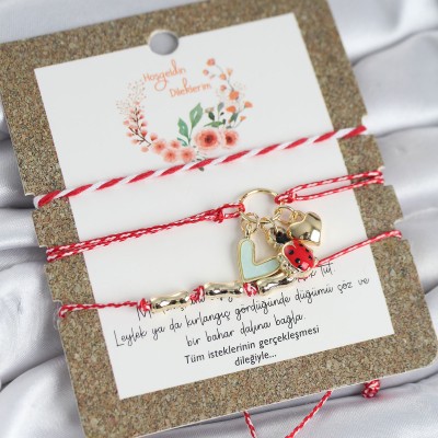 Marteniçka Bileklik 3'lü Uğur Böcekli Model