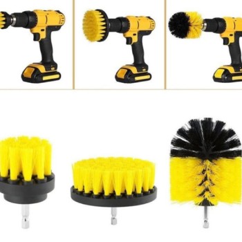 Matkap Ucuna Takılan 3'lü Fırça  Temizlik Seti